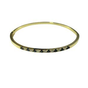 14 Karat Yellow Gold Sapphire and Diamond Bangle Bracelet #19853